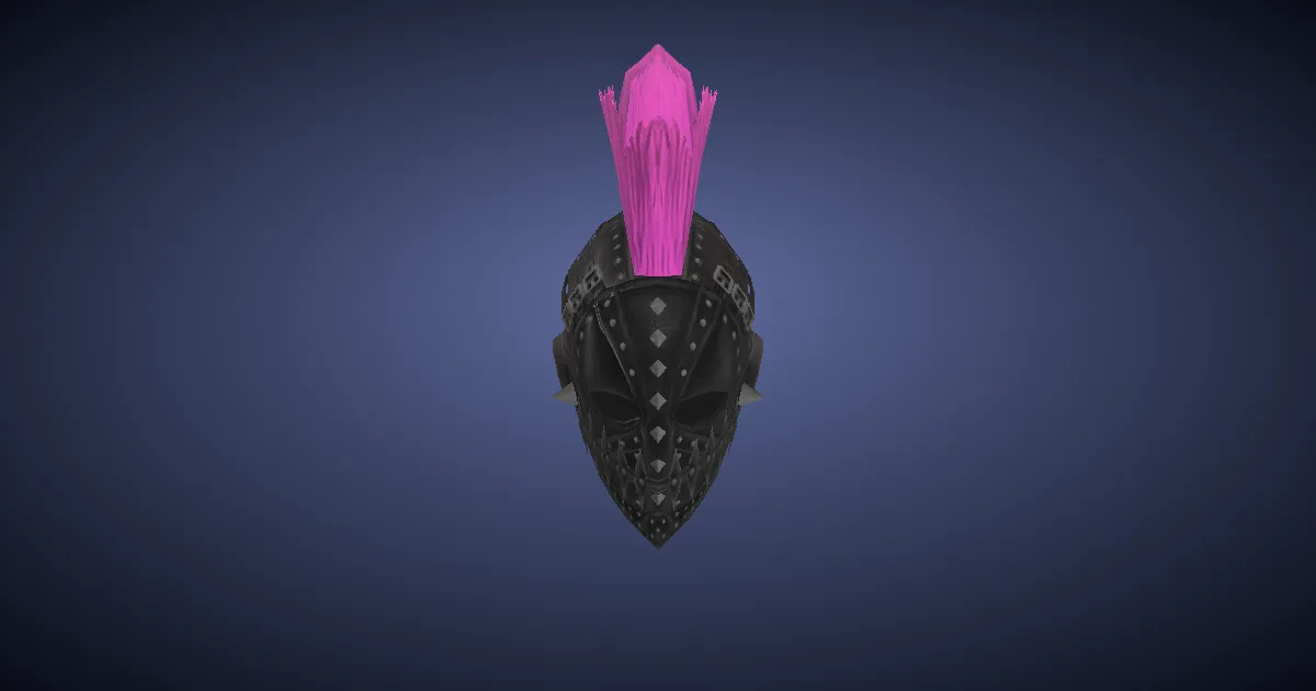 3D-Ansicht von Titangold-Helm der Magie