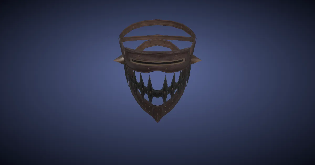 Rendu 3D de Demi-masque d'abatteur en or blanc