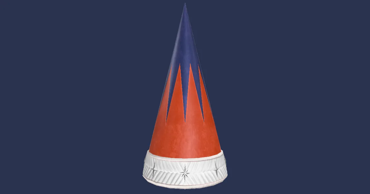 Arcanaut's Sugarloaf Hat of Healing +1 - 3D render