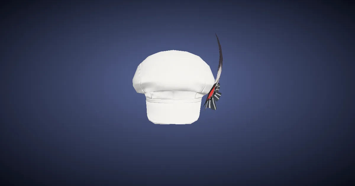 3D-Ansicht von Schwarz gefiederter Hut