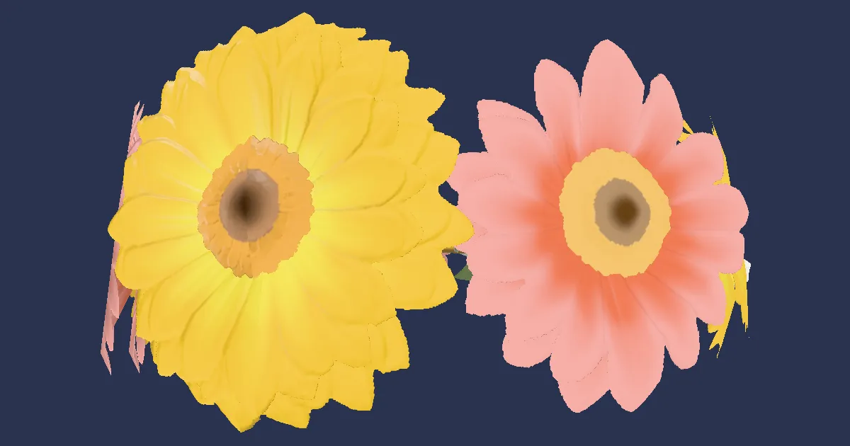 Rendu 3D de Couronne de gerbéras