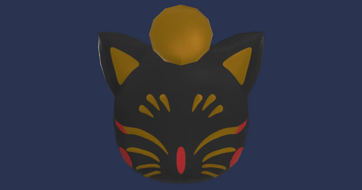 3D-Ansicht von Schwarze Mogry-Maske