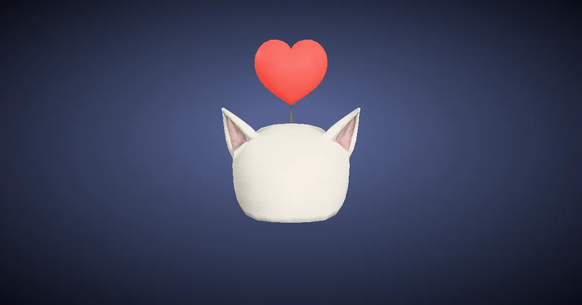 Rendu 3D de Bonnet mog à pompon cœur