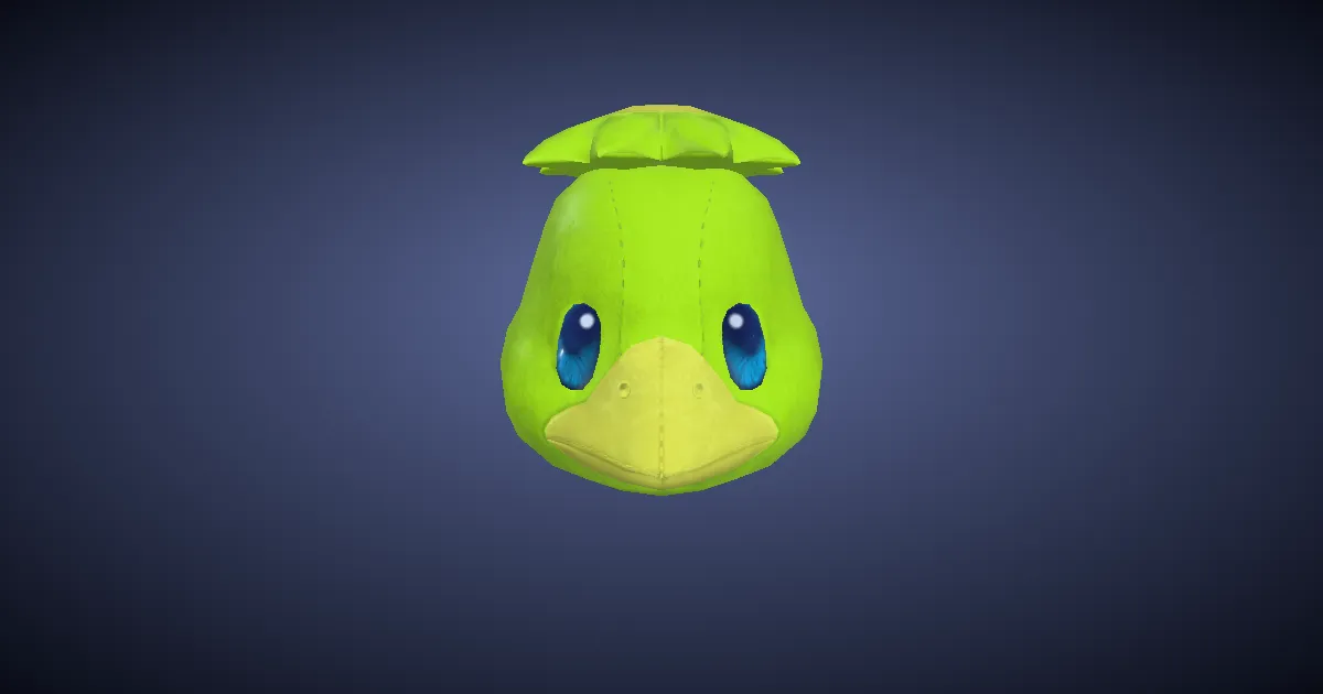 3D-Ansicht von Flusskobold-Kopfbedeckung