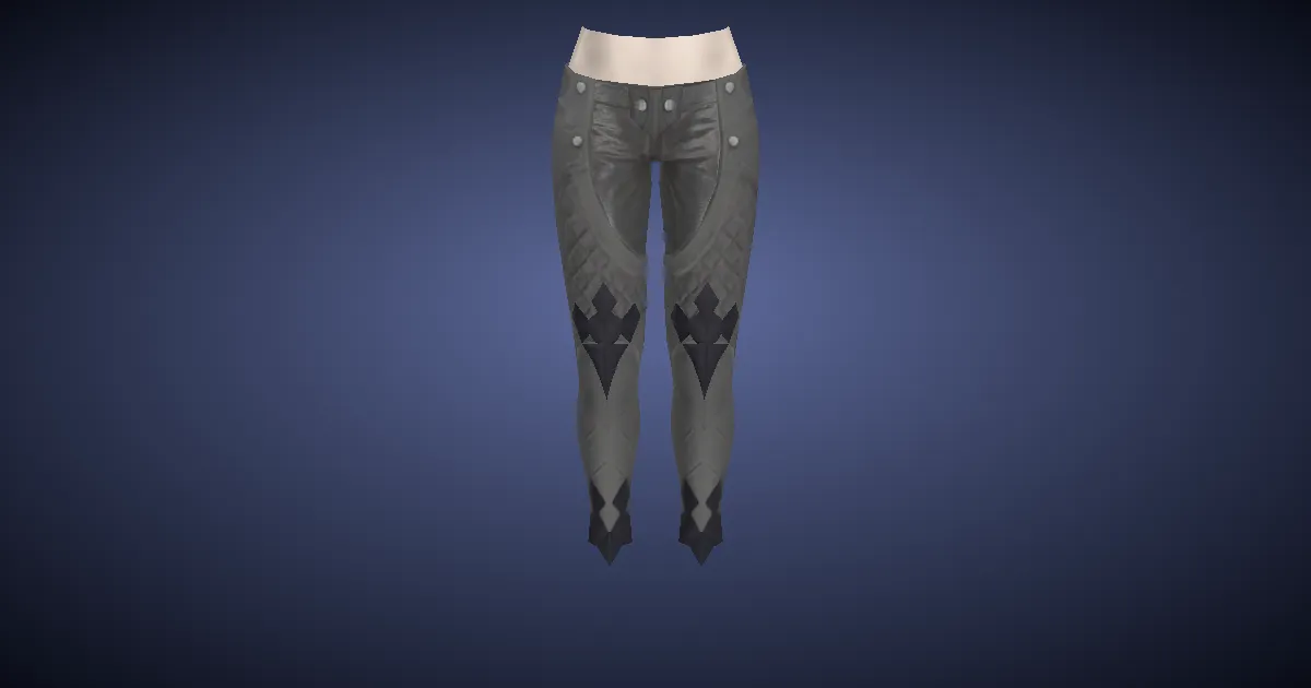 3D-Ansicht von Steinbockleder-Reiterhose