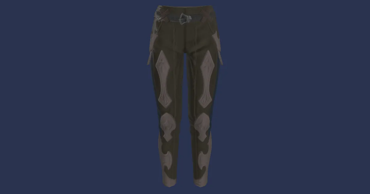 3D-Ansicht von Archaeoleder-Reiterhose des Handwerks