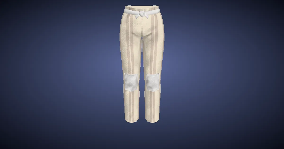 Striped Cotton Slops - 3D render