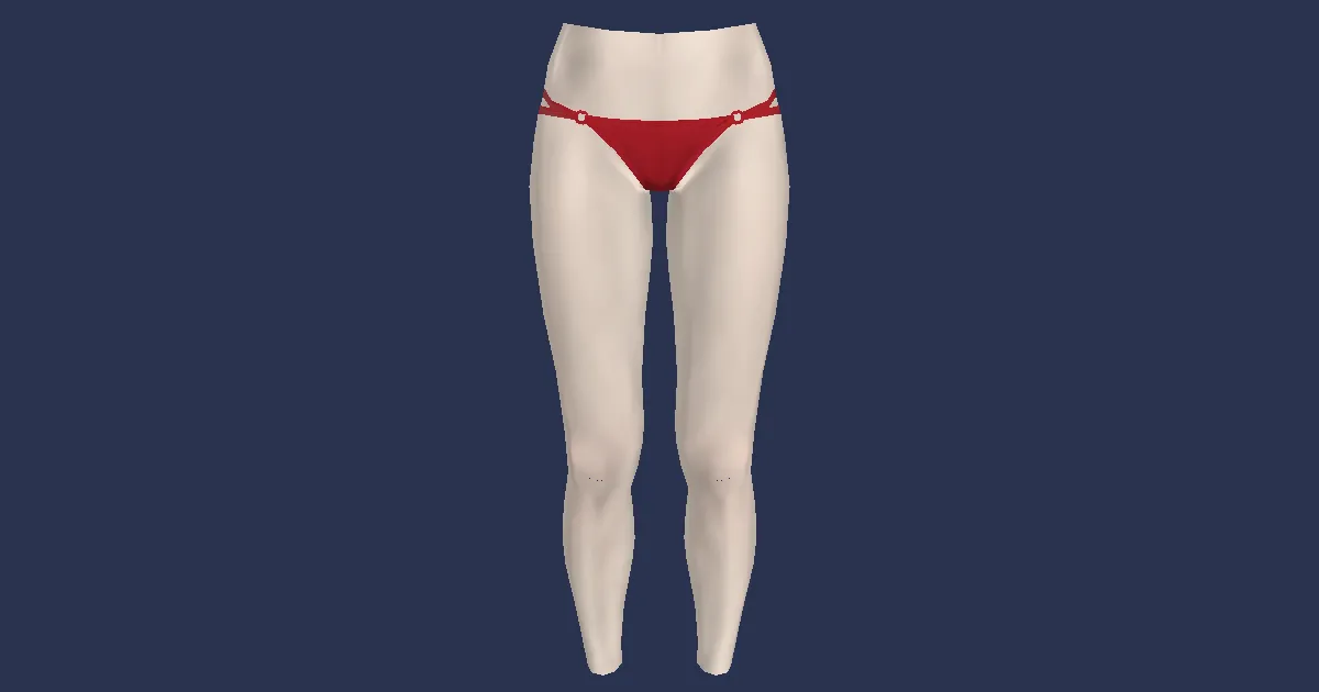 Red Summer Tanga - 3D render