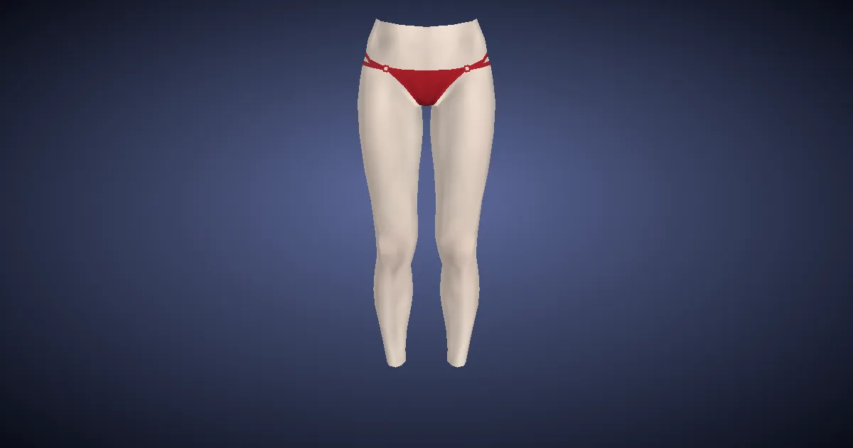 Rendu 3D de Tanga estival rouge