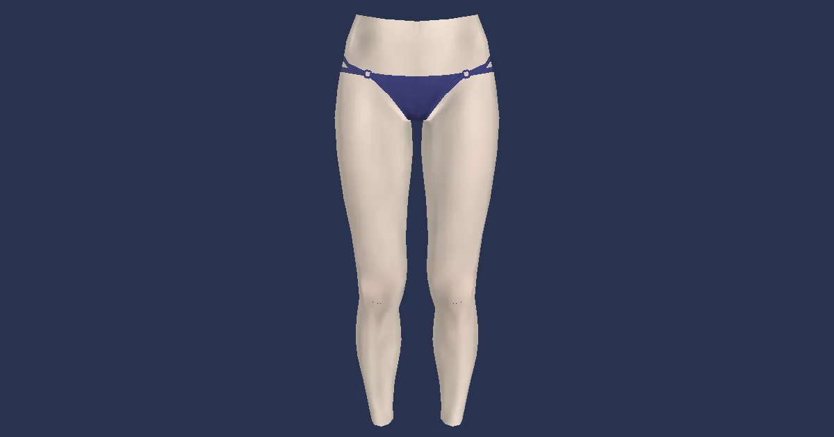 Blue Summer Tanga - 3D render