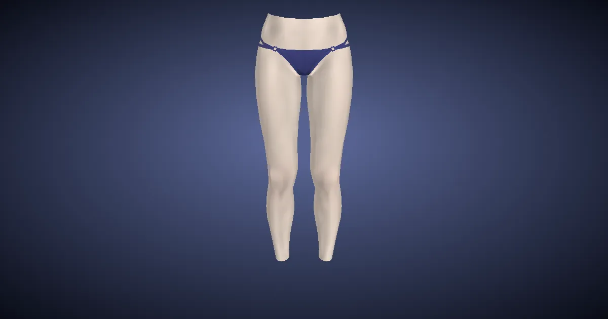 Rendu 3D de Tanga estival bleu