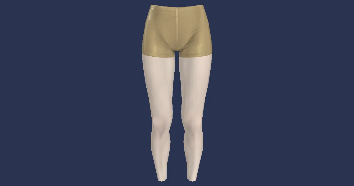 3D-Ansicht von Damenunterhose (gold)