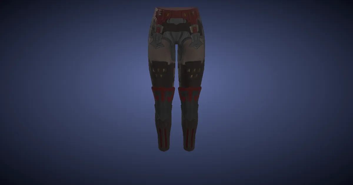 3D-Ansicht von Smilodonleder-Hose der Verteidigung