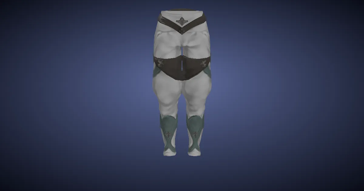3D-Ansicht von Weißhanf-Hose der Heilung