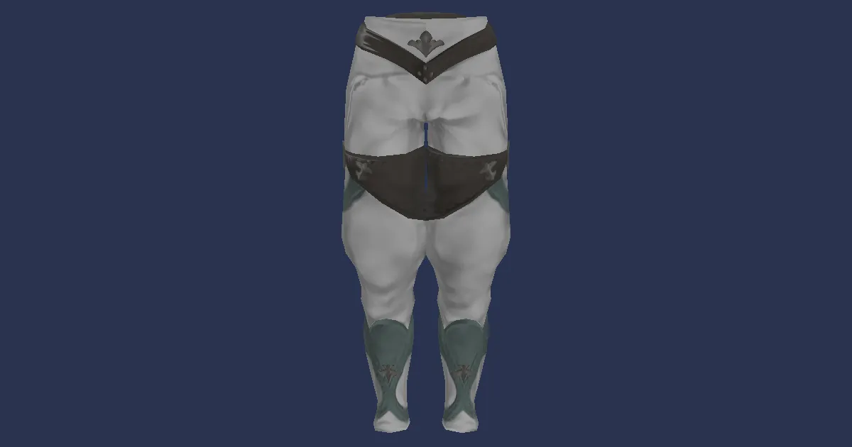 3D-Ansicht von Weißhanf-Hose der Heilung