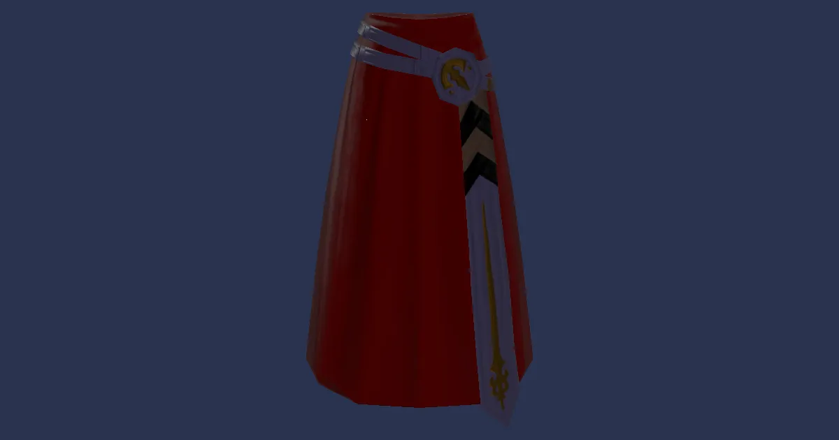 Scarlet Moko Longkilt of the Last Unicorn - 3D render