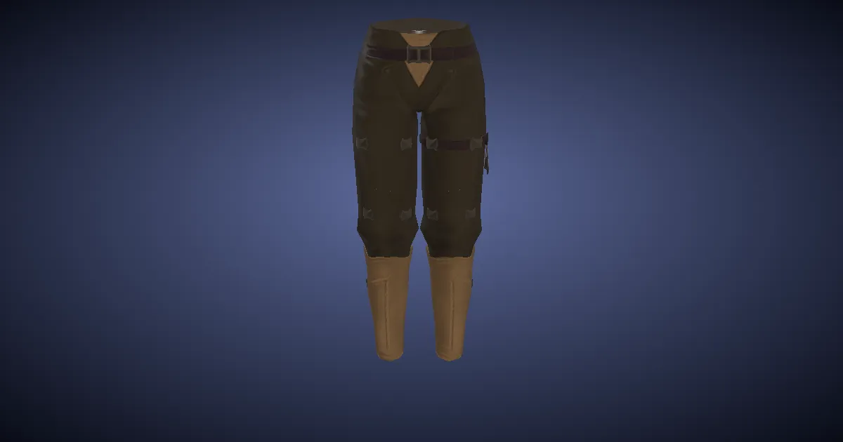 Gyuki Leather Trousers of Fending - 3D render