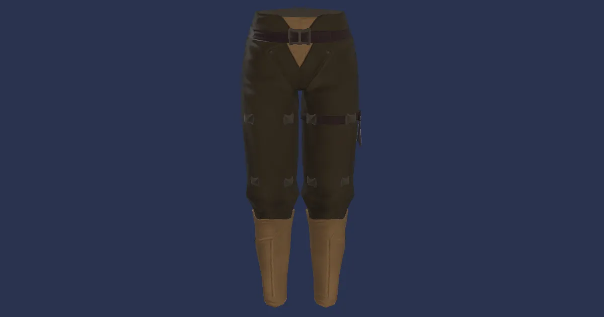 3D-Ansicht von Gyukileder-Hose der Verteidigung