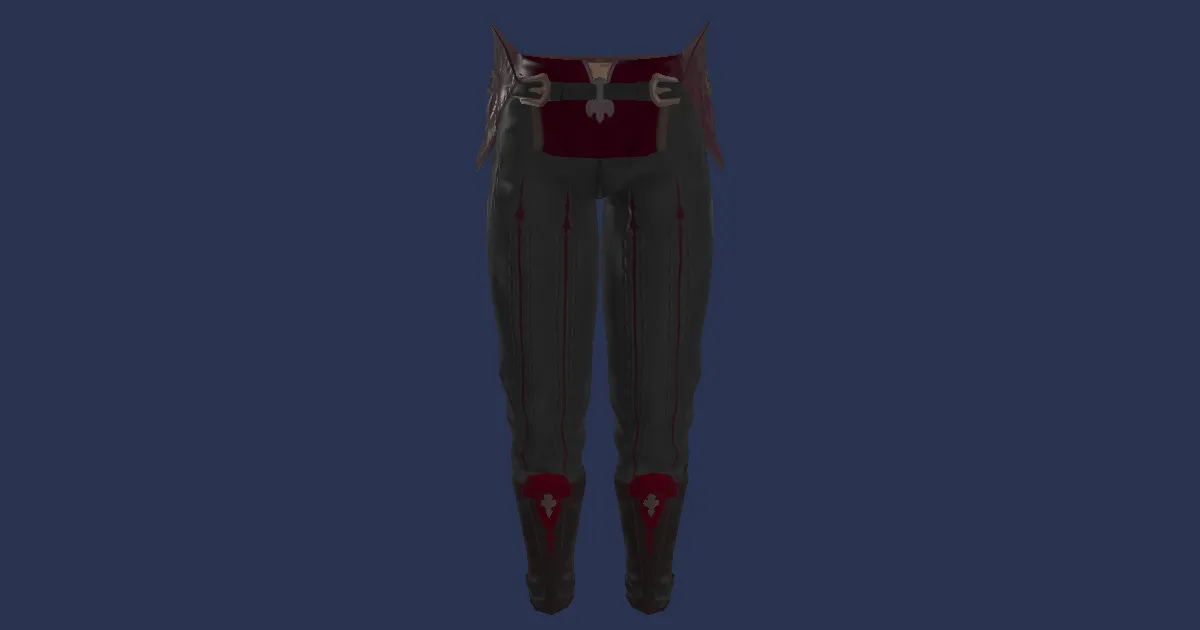 3D-Ansicht von Weißhanf-Hose des Spähens