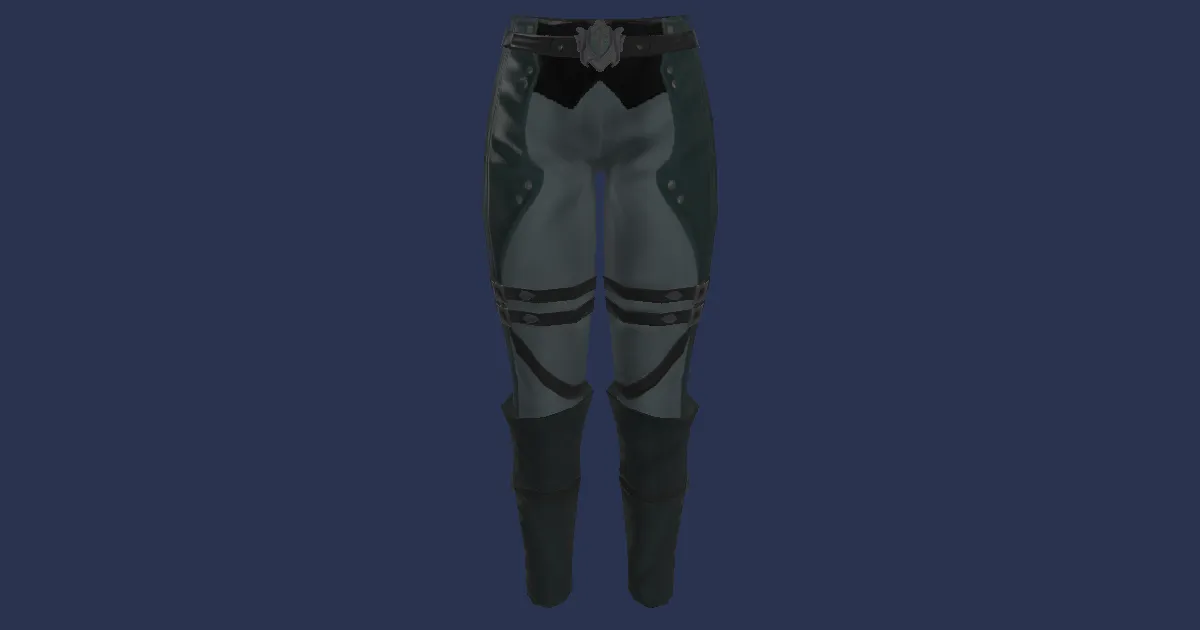 3D-Ansicht von Bergkrötenleder-Hose des Spähens