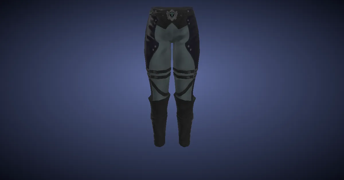 3D-Ansicht von Bergkrötenleder-Hose des Zielens