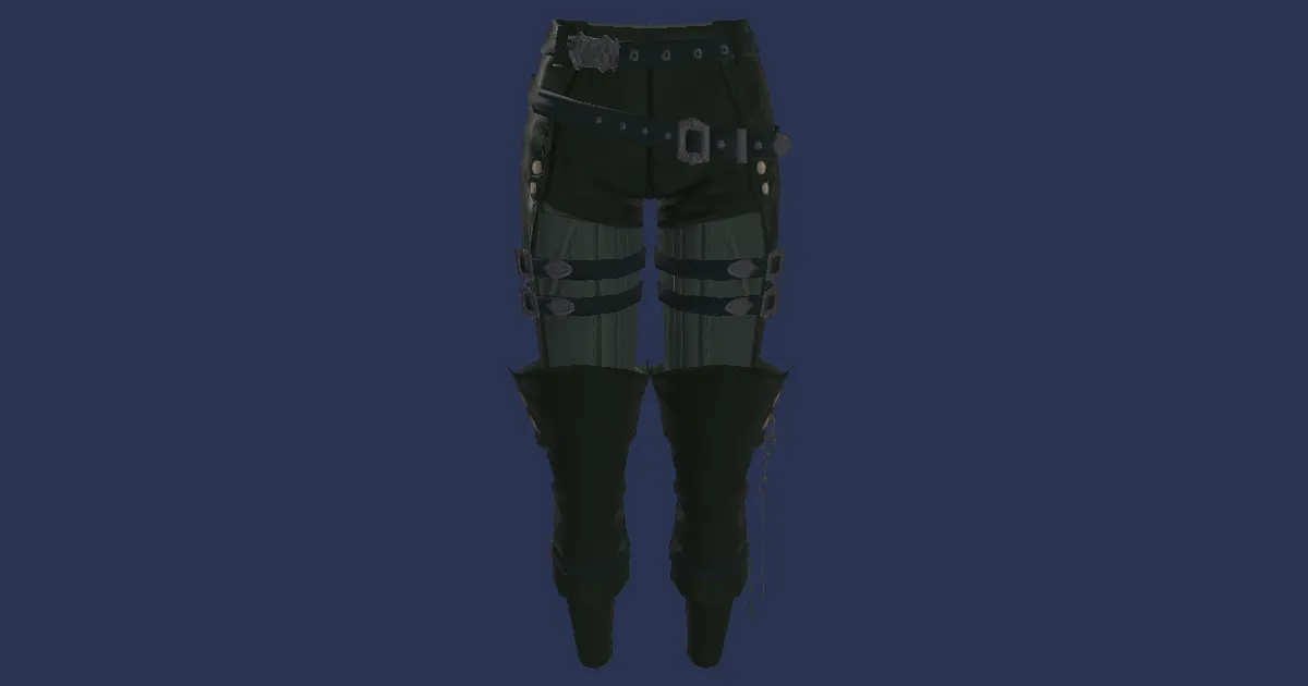 3D-Ansicht von Bergkrötenleder-Hose der Magie