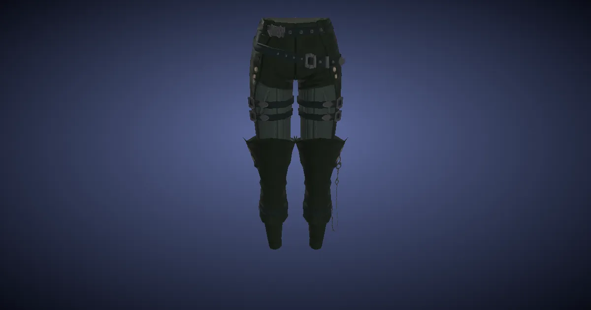 3D-Ansicht von Bergkrötenleder-Hose der Magie