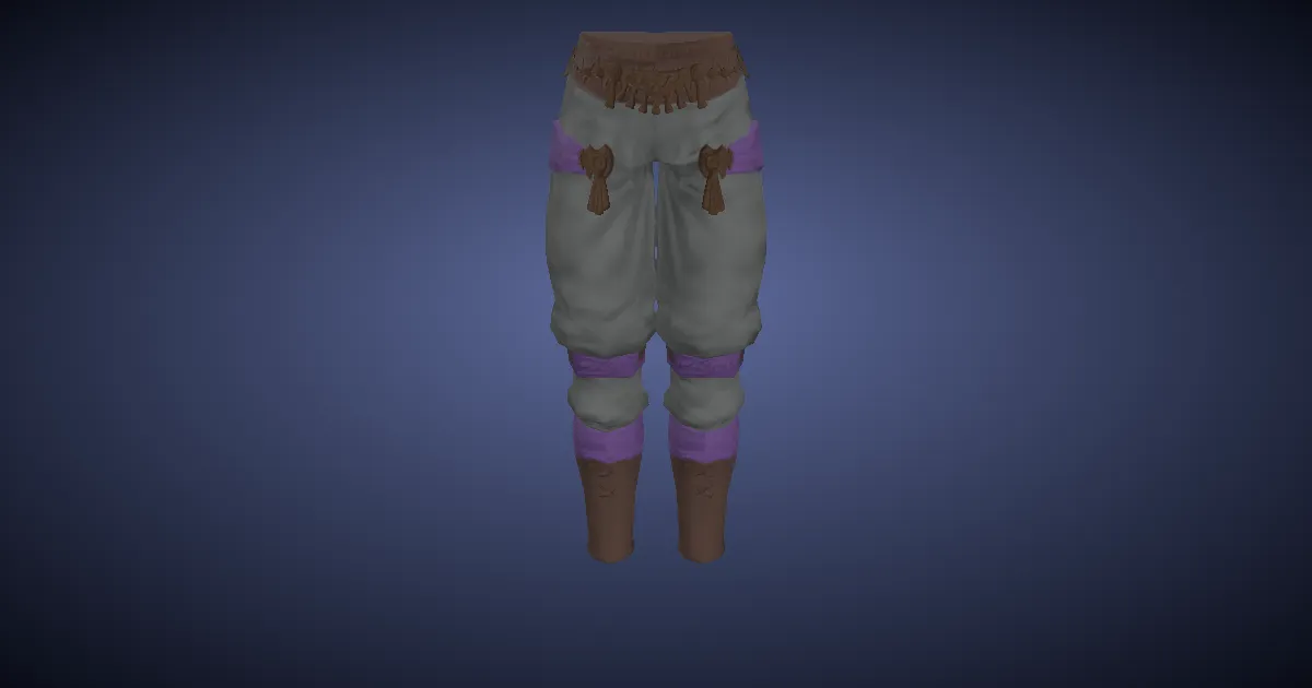 3D-Ansicht von Schneebaumwoll-Hose des Schlagens
