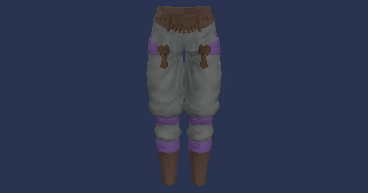 3D-Ansicht von Schneebaumwoll-Hose des Schlagens