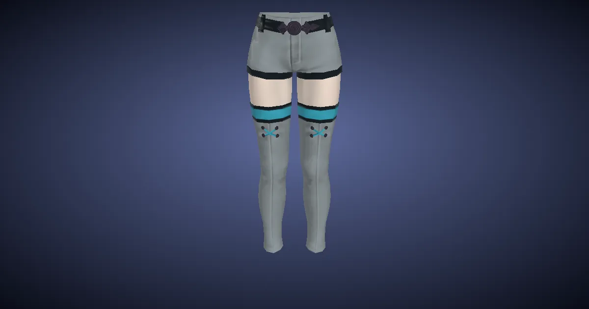 3D-Ansicht von Schneeleinen-Hose des Zielens