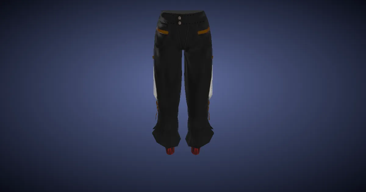 3D-Ansicht von Schneebaumwoll-Hose