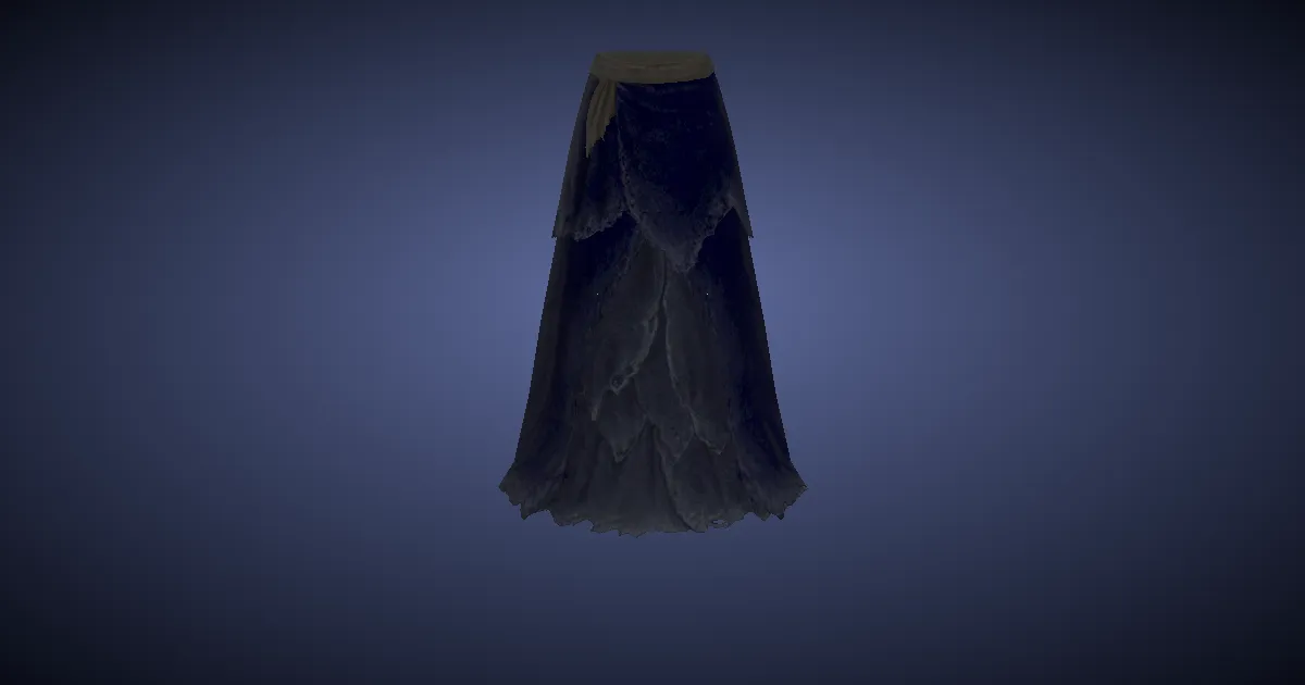 Rendu 3D de Jupon de pisteur en lin des montagnes