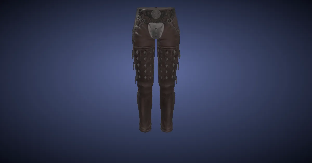 Rendu 3D de Pantalon d'éclaireur en cuir de gomphotherium