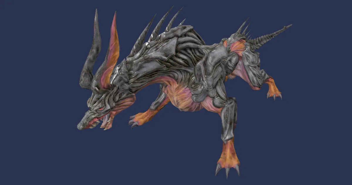 Lone hellhound in 3D
