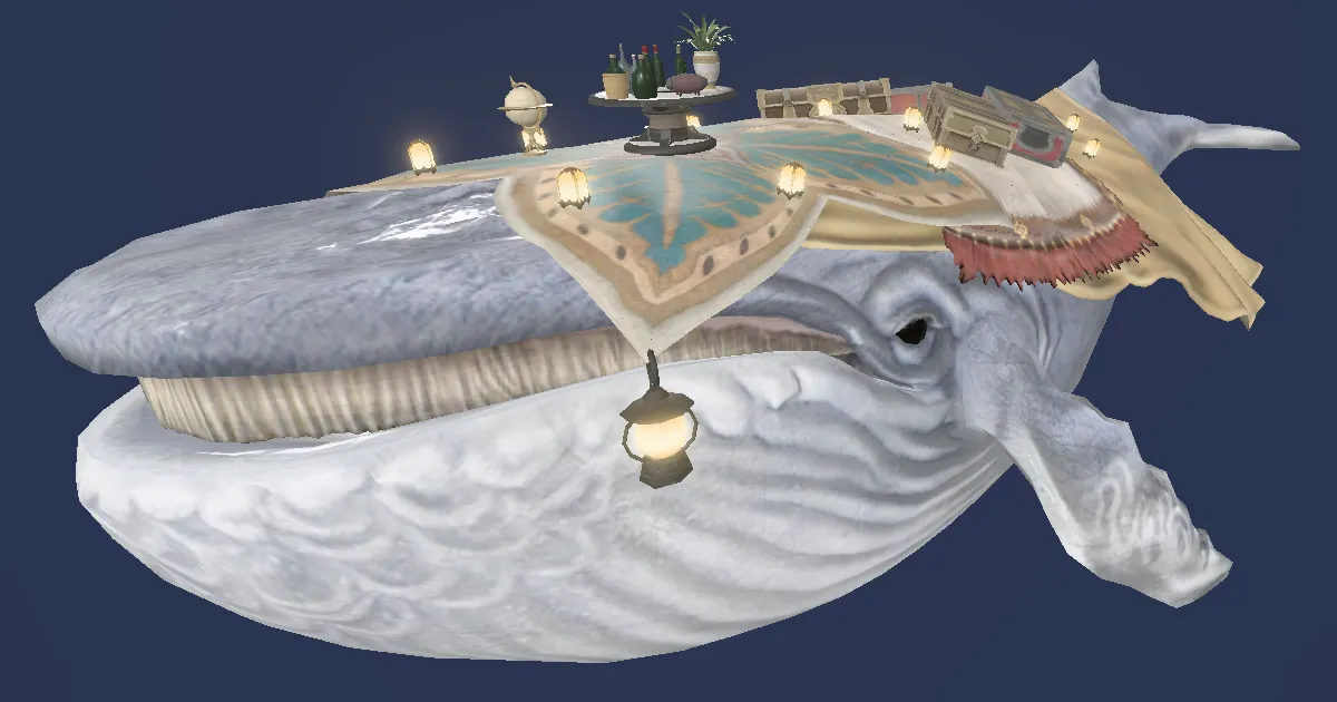 Indigo whale in 3D