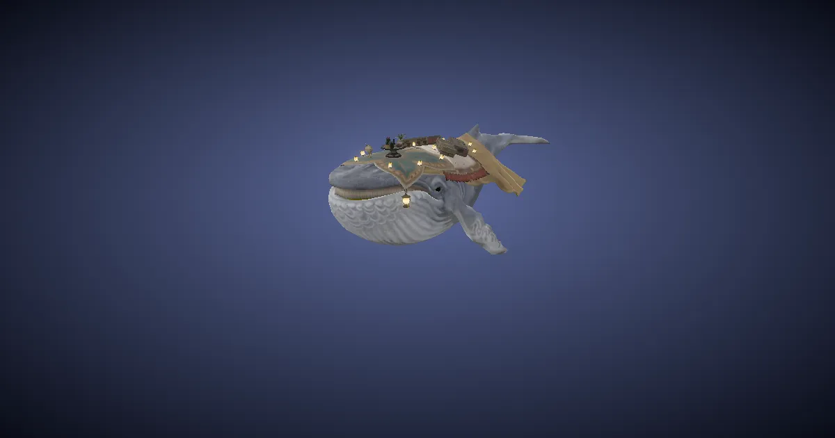 Indigo whale in 3D