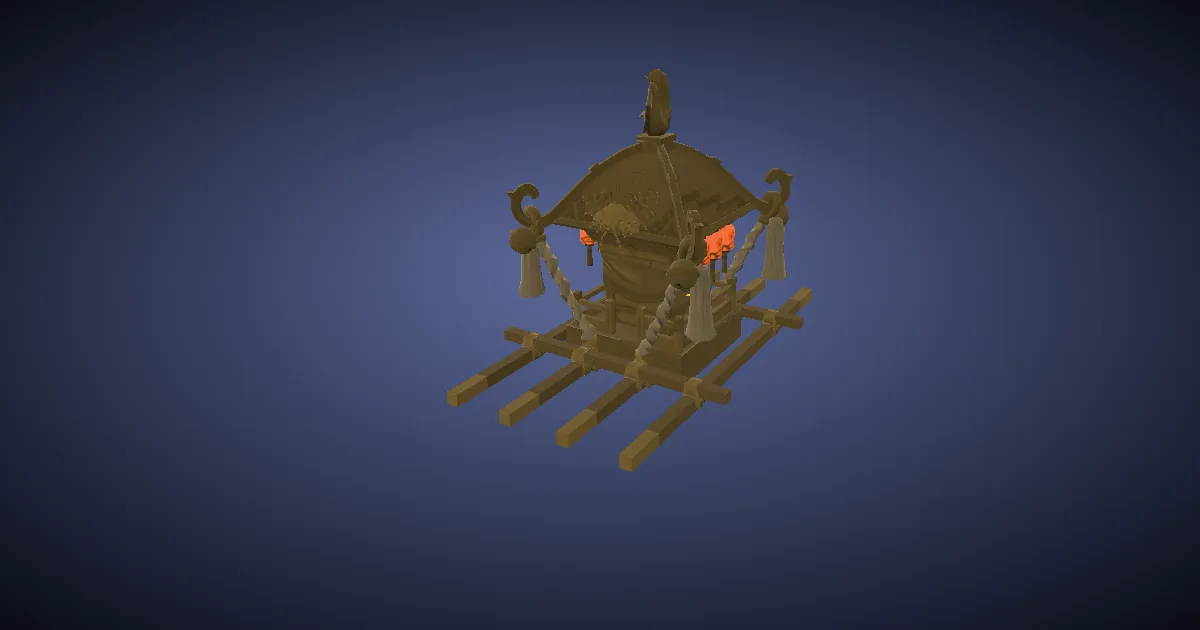 Gilded mikoshi in 3D