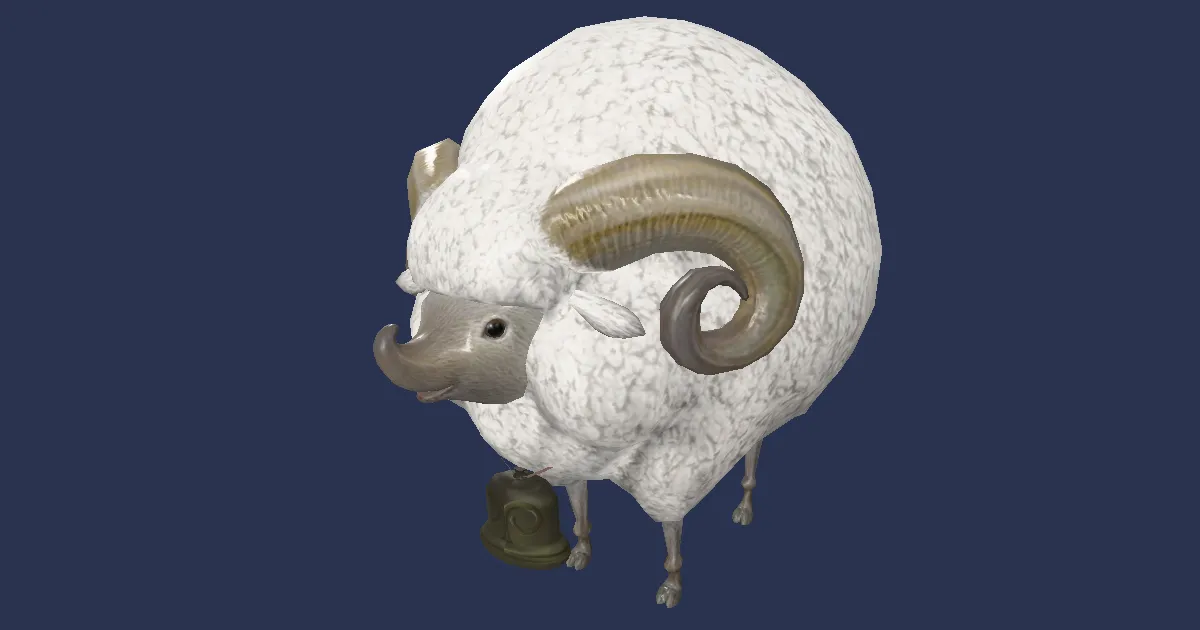 Albino karakul in 3D