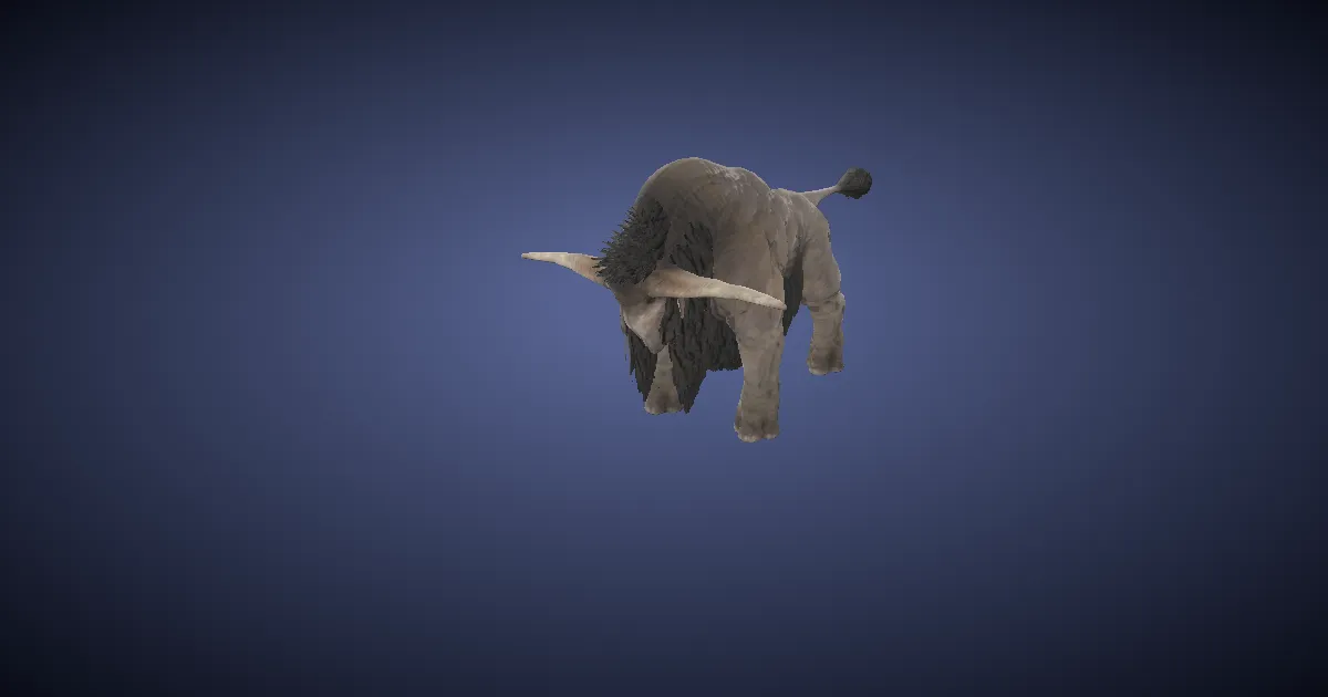 Island buffalo in 3D