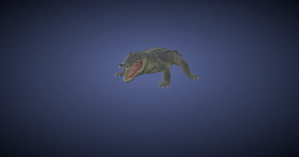 Alligator insulaire en 3D