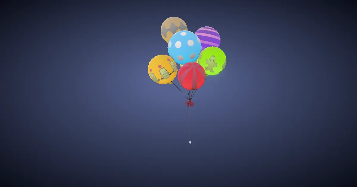Set of ceruleum balloons in 3D