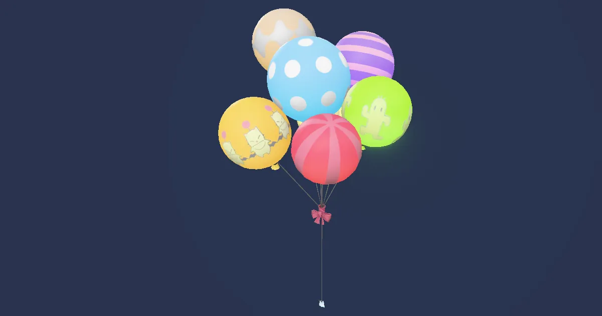 Set of ceruleum balloons in 3D