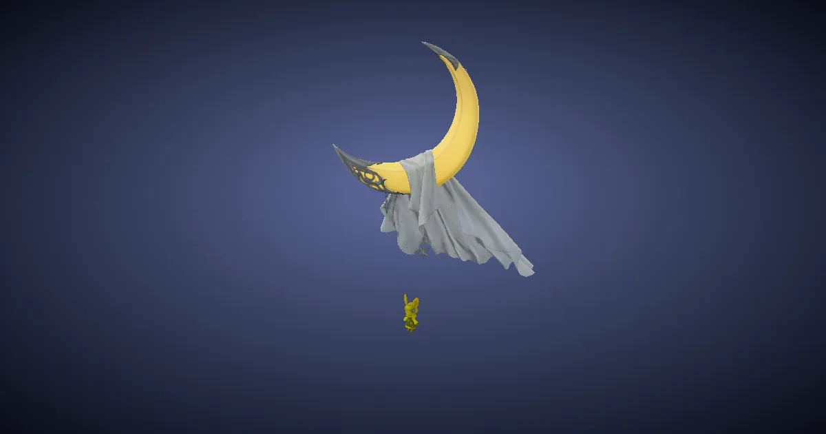 Crescent moon in 3D