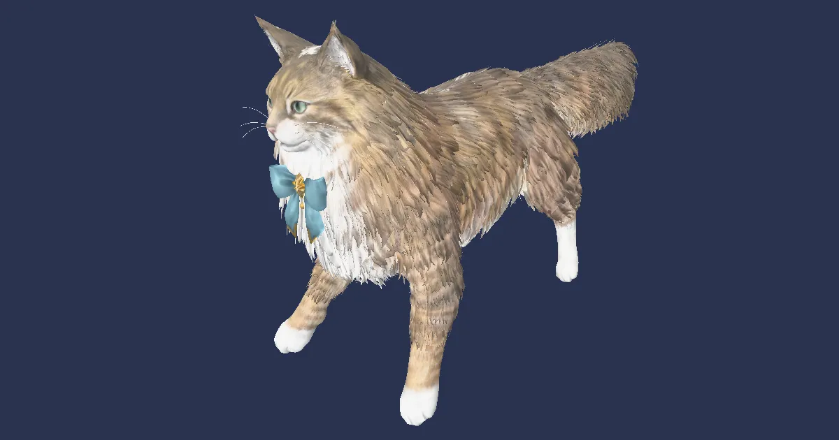 Shagcoat cat in 3D