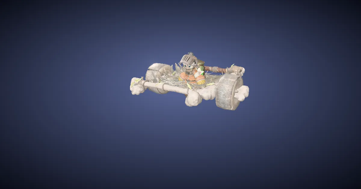 Felyne support team cart in 3D