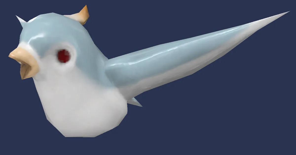 Oiseau bleu en 3D