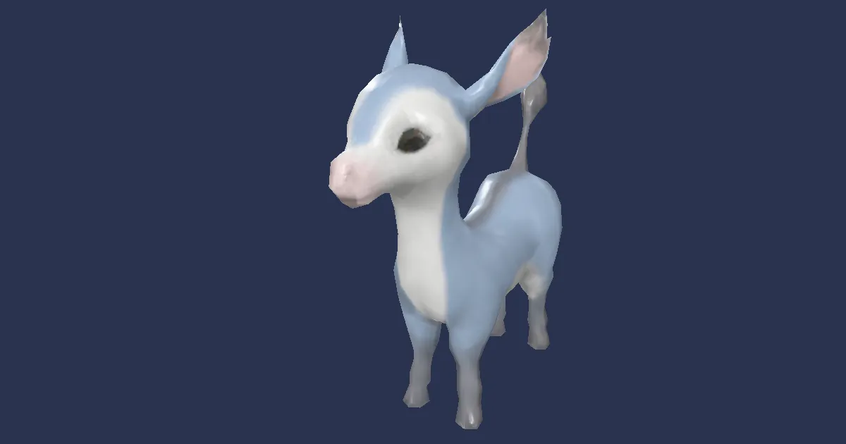Faon aux yeux de biche en 3D
