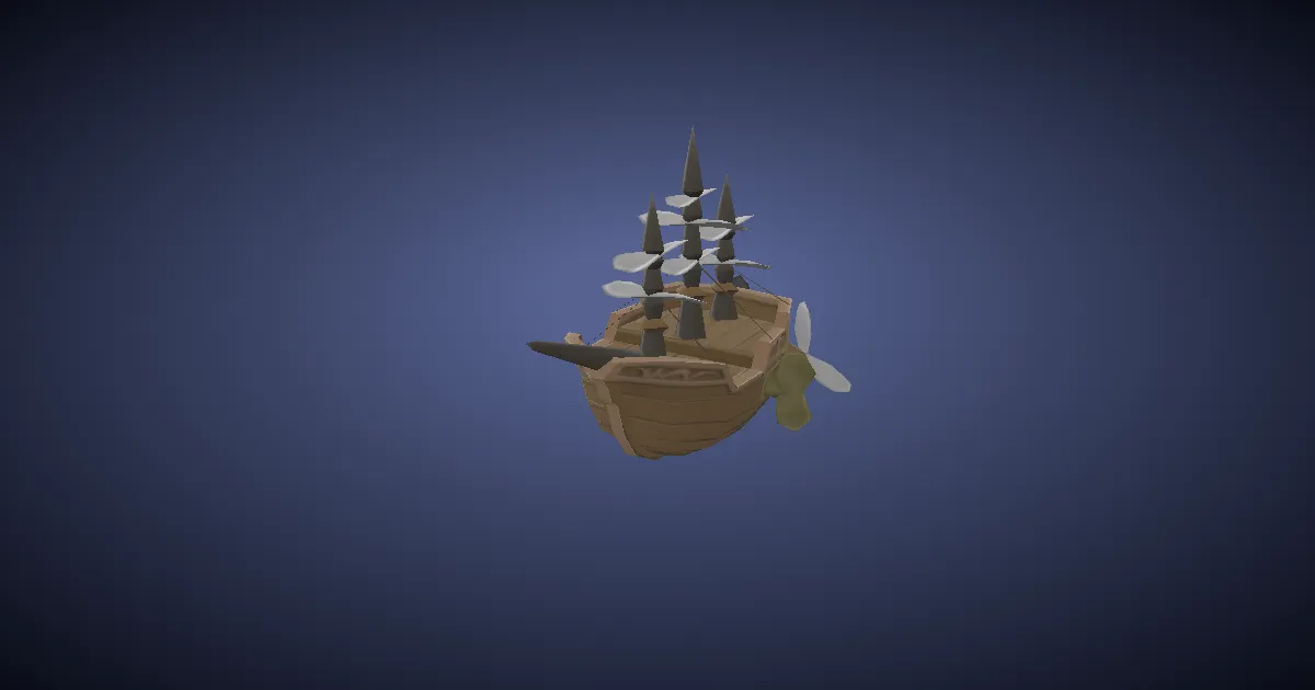 Aufzieh-Luftschiff in 3D