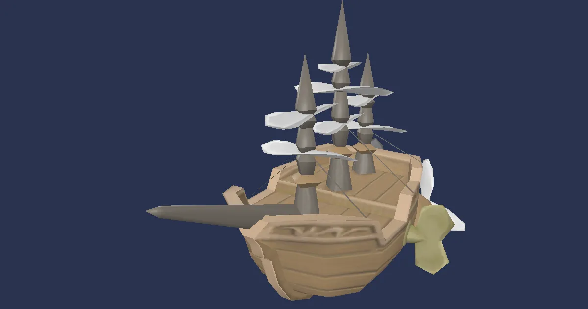 Wind-up airship in 3D