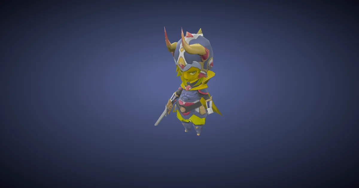 Wind-up Warrior of Light in 3D
